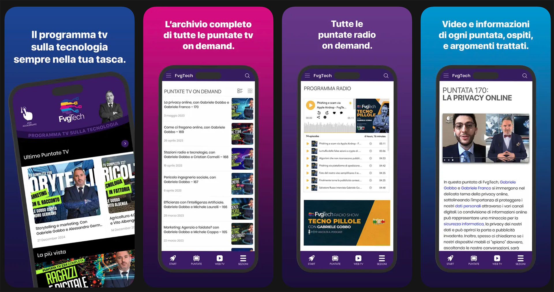 App FvgTech - schermata dell'applicazione